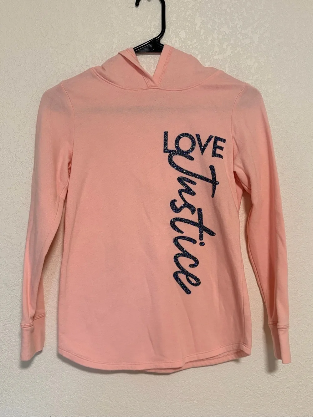 Justice Girls' Pink 'Love Justice' Hooded Top